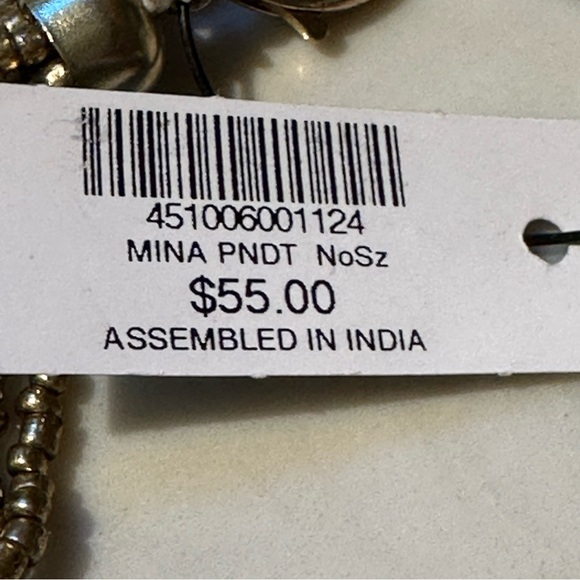 Chico's Gold-Tone Faux Turquoise Pendant Bead Necklace - Picture 10 of 10